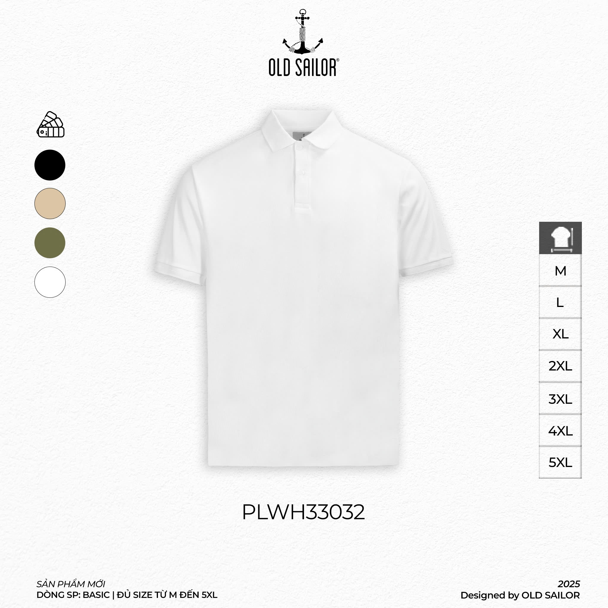 Áo Polo Basic Old Sailor - PLWH33032 - Big Size Upto 5XL