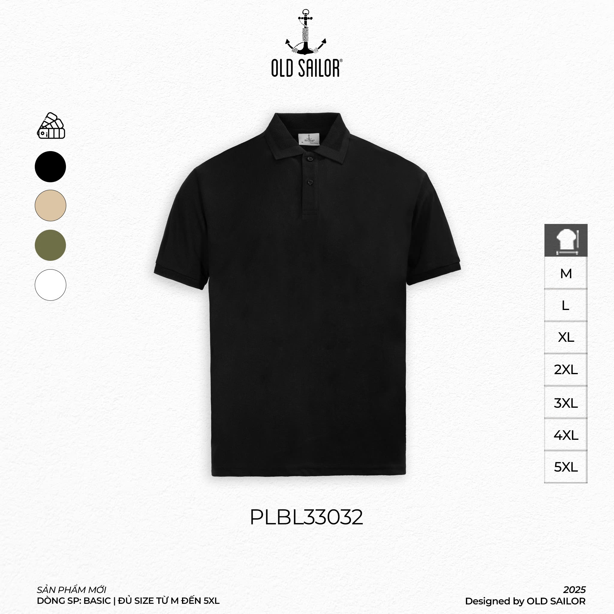 Áo Polo Basic Old Sailor - PLBL33032 - Big Size Upto 5XL