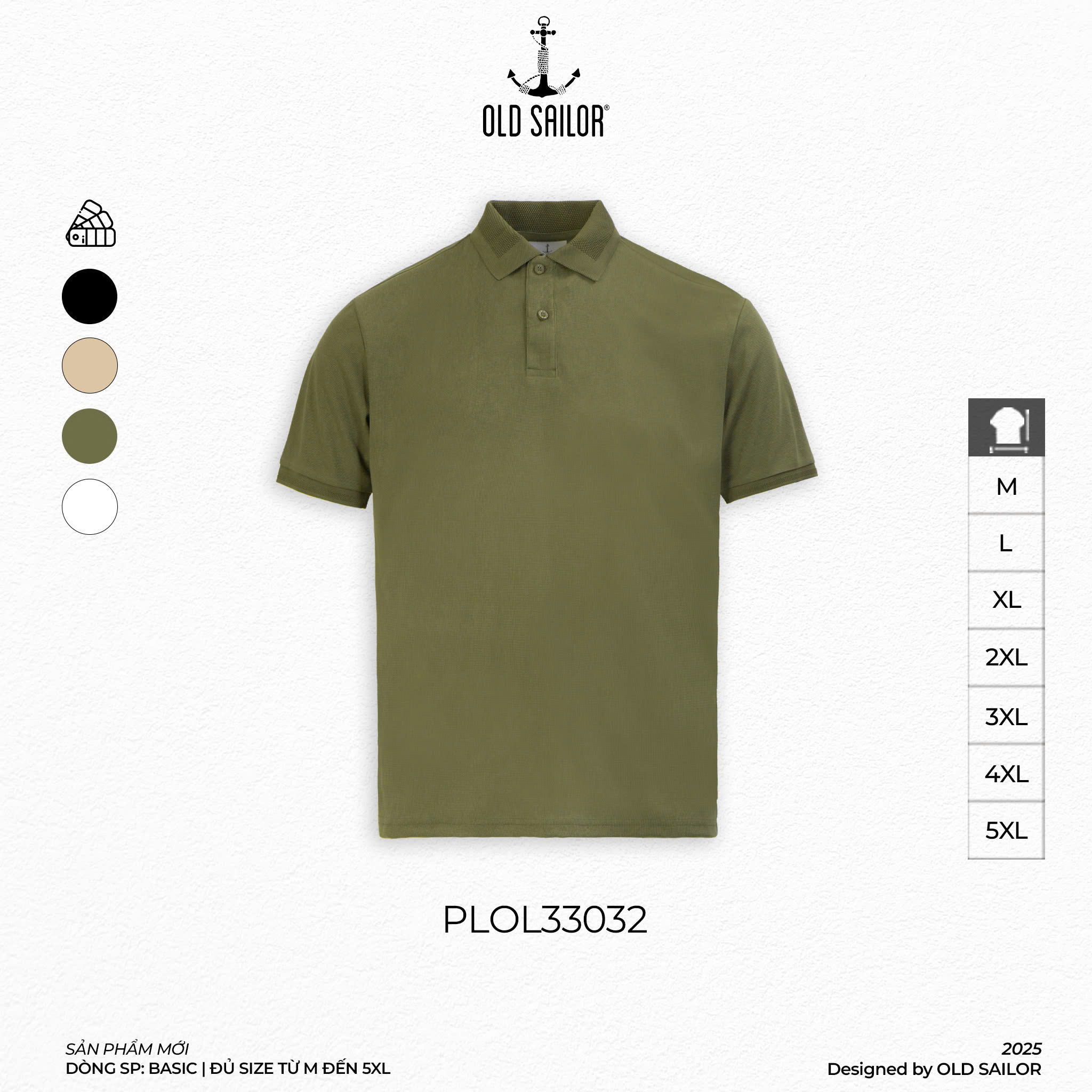 Áo Polo Basic Old Sailor - PLOL33032 - Big Size Upto 5XL