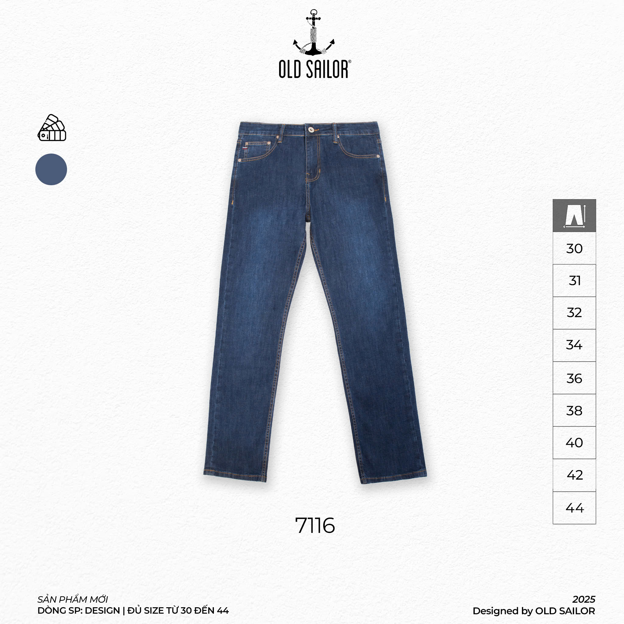 Quần Jeans Form Slimfit Old Sailor - 7116 - Big size upto 44