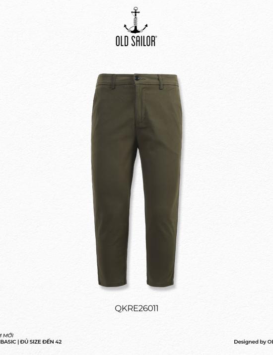 Quần khaki nam basic Old Sailor - O.S.L KAKI BASIC - GREEN - QKRE26011- Big Size upto 40