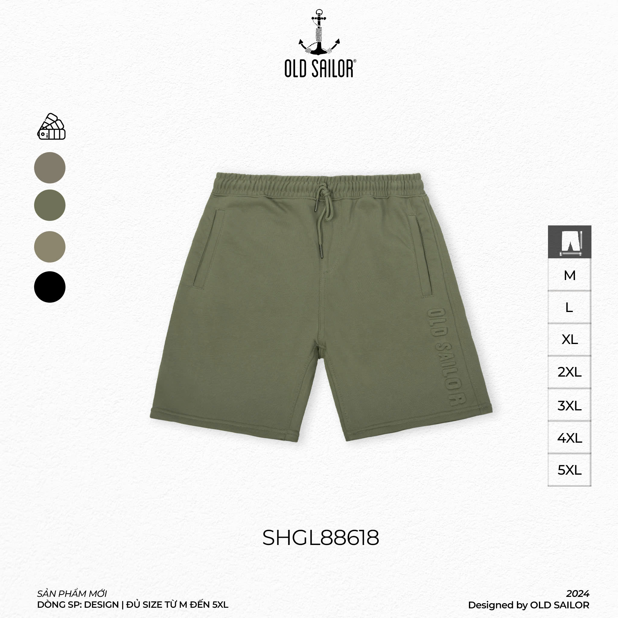 Quần Short Nỉ Chân Cua Old Sailor - SHGL88618 - Big Size upto 5XL