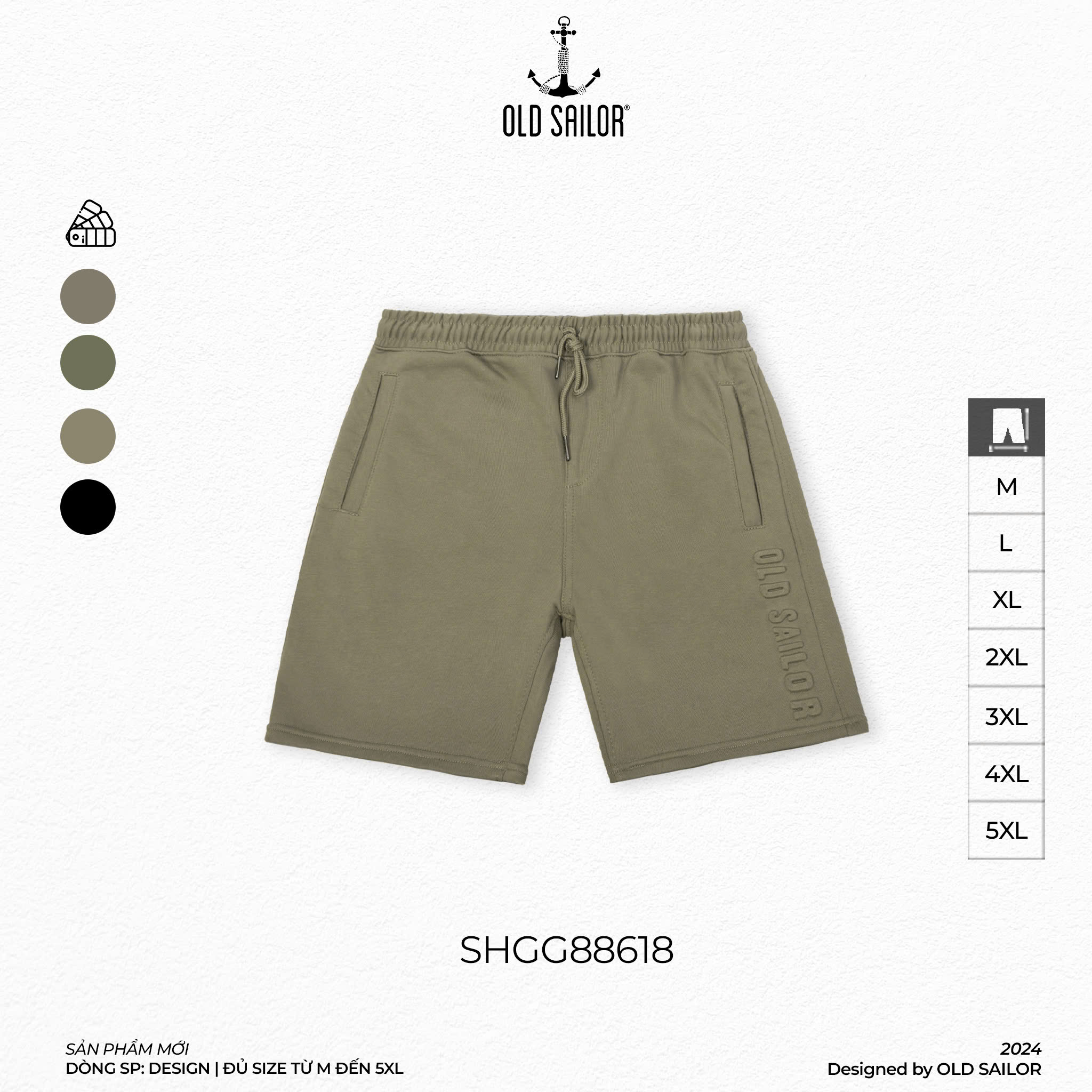 Quần Short Nỉ Chân Cua Old Sailor - SHGG88618 - Big Size upto 5XL