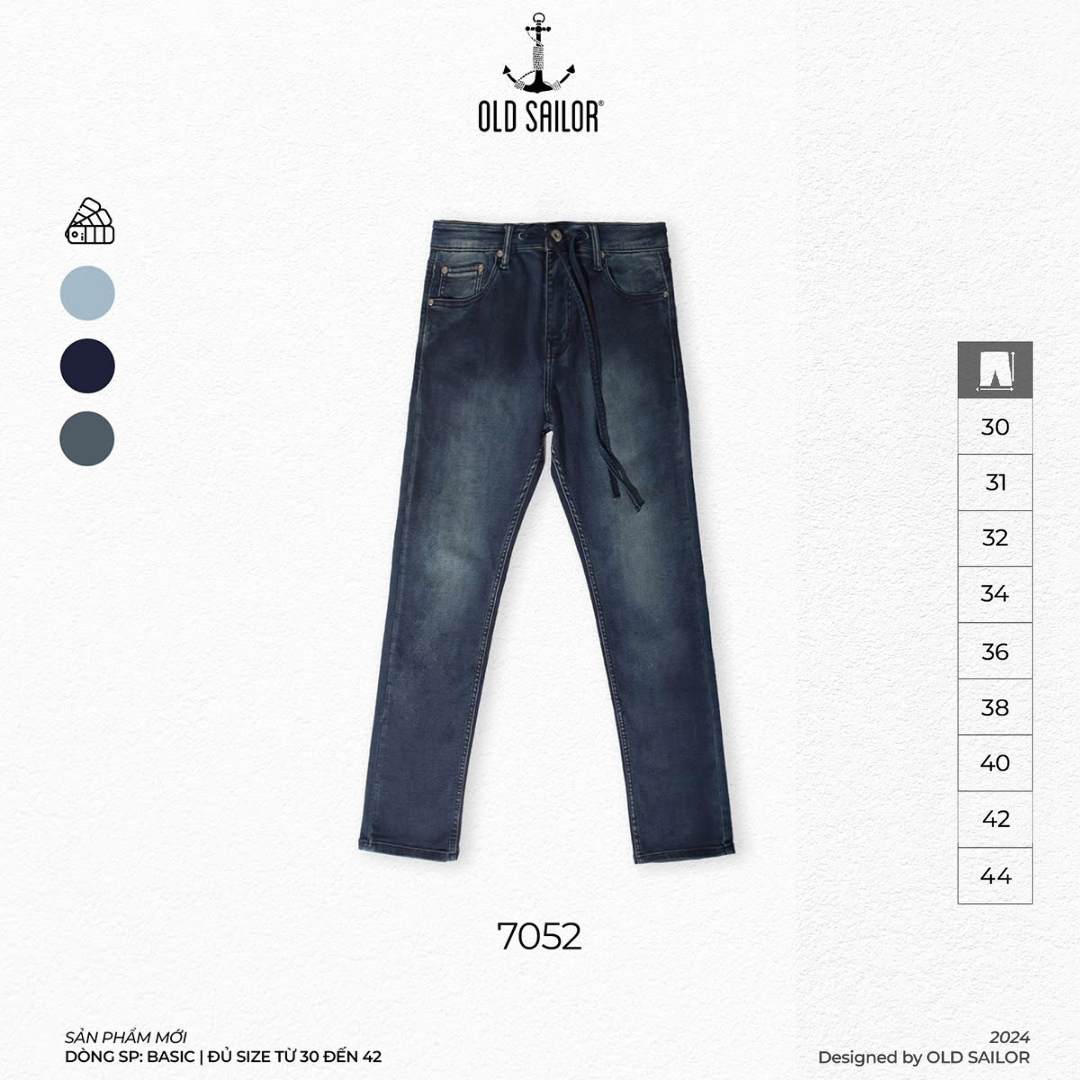 Quần Jeans Form Slimfit Old Sailor - 7052 - Big size upto 44