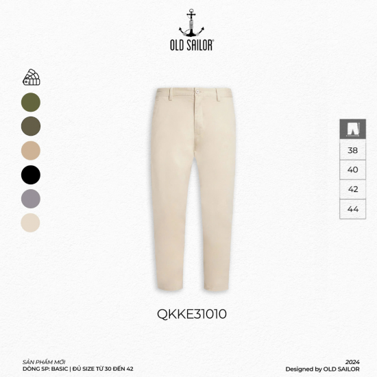 Quần Kaki Form Slim-Fit Old Sailor - QKKE31010 - Big size upto 44