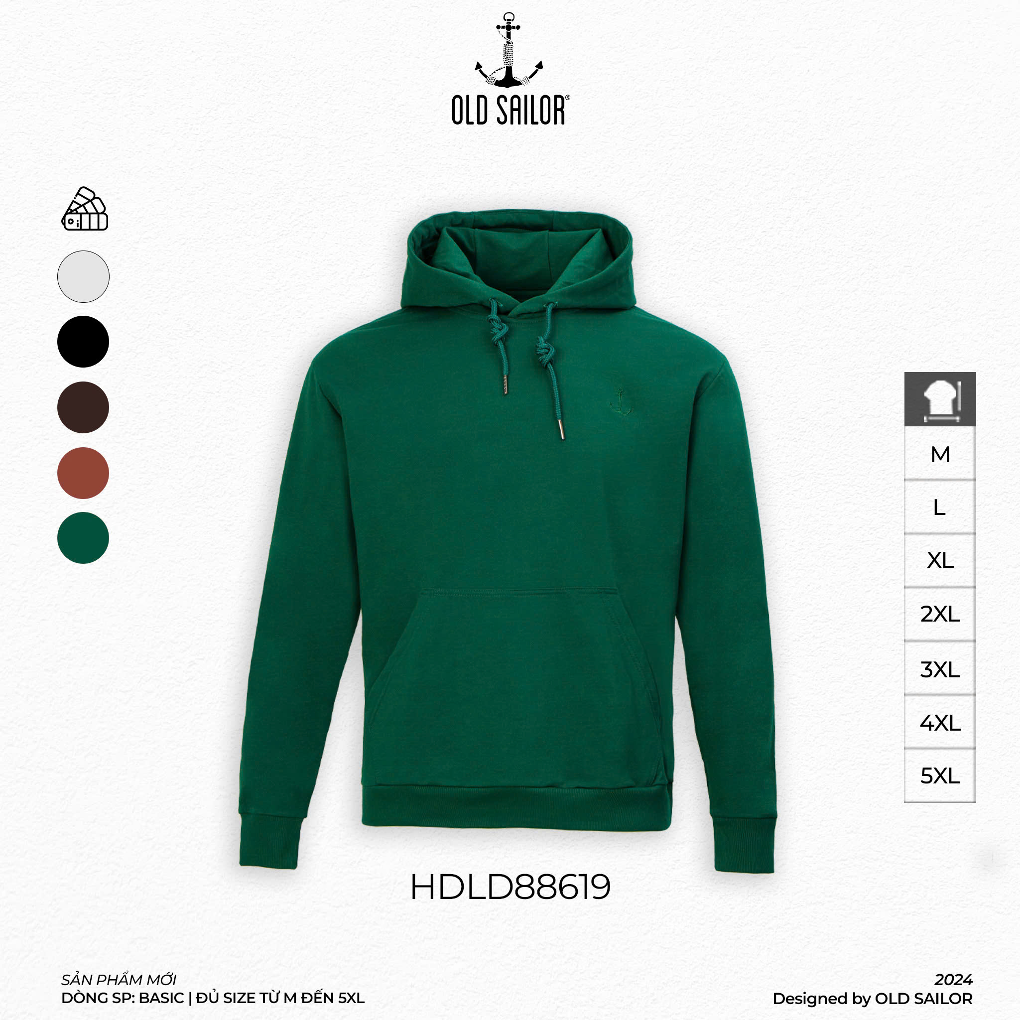 Áo Hoodie Casual Old Sailor - HDLD88619 - Big size upto 5XL