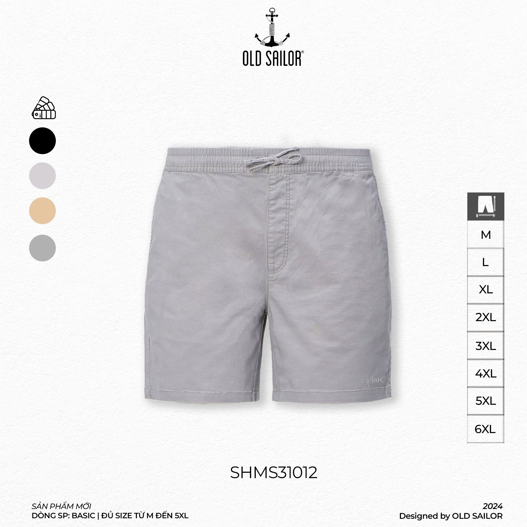 Quần Short Kaki Shark Old Sailor - SHMS31012 - Big Size upto 6XL